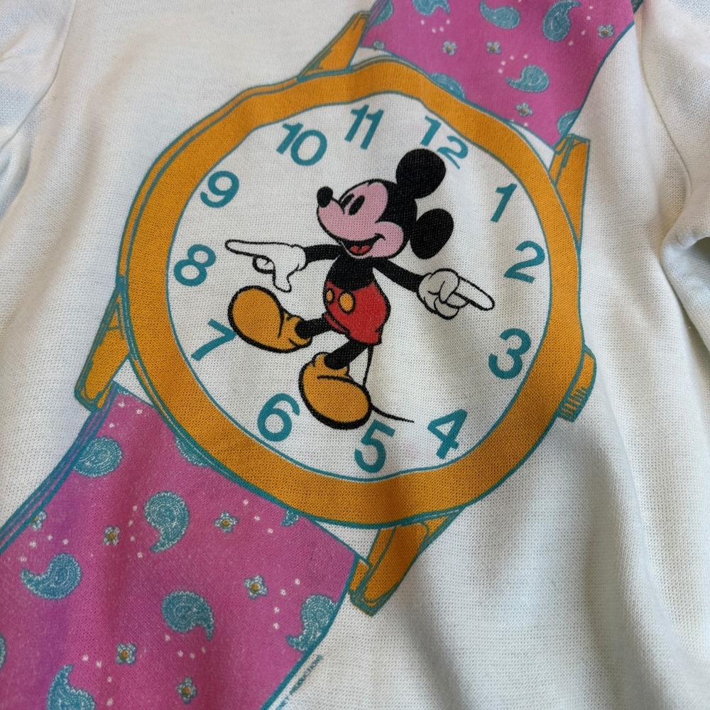 Vintage Disney Jog Togs Mickey Mouse Watch Graphic Sweatshirt USA Made 6X Large - Picture 5 of 16